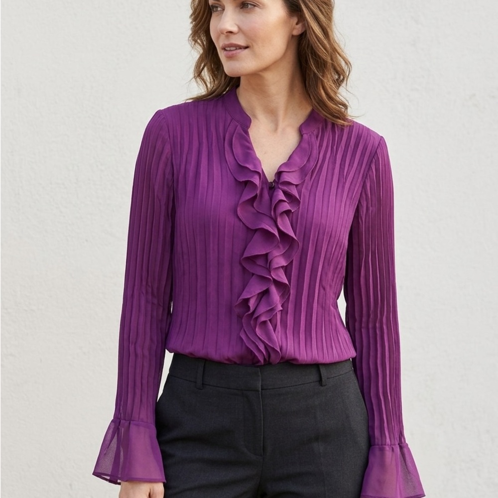 Style & Co. Vibrant Purple Ruffle Blouse